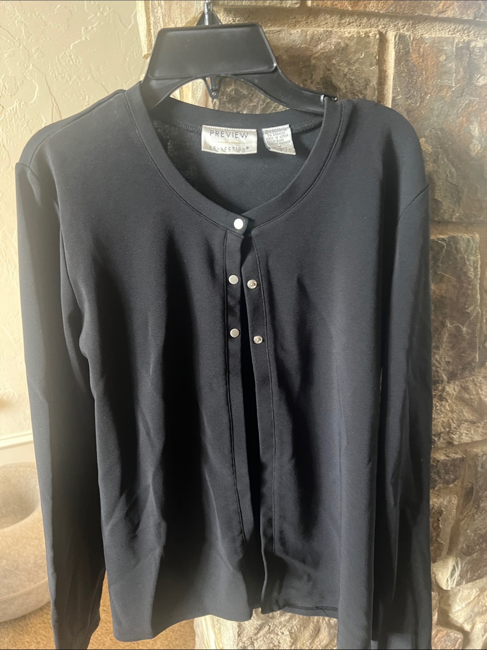 Preview Collection Black Snap-Front Top